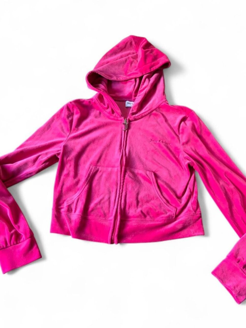 Juicy Couture pink velour zip up hoodie Size medium Vintage y2k 00s 90s